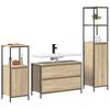 vidaXL Ensemble de mobilier de salle de bain 3 pcs Ch&ecirc;ne Sonoma