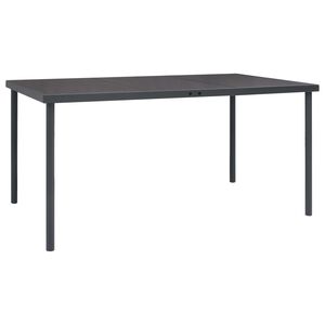 vidaXL Table &agrave; d&icirc;ner d'ext&eacute;rieur Anthracite 150x90x74 cm Acier