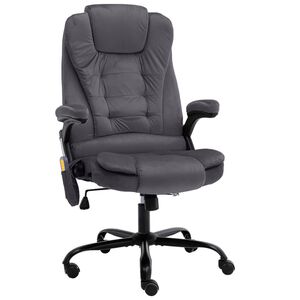 vidaXL Chaise de bureau de massage Gris foncé Velours