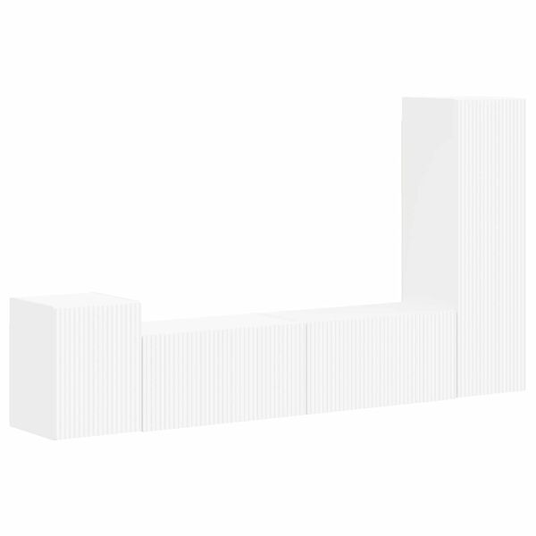 vidaXL Ensemble meuble TV Montage mural 4 pcs Blanc Bois d'ing&eacute;nierie