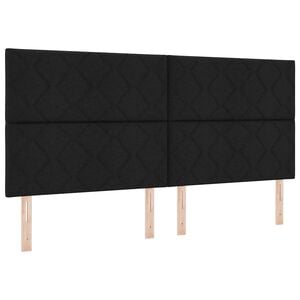 vidaXL T&ecirc;te de lit avec t&ecirc;te de lit Noir 200 cm Cuir synth&eacute;tique