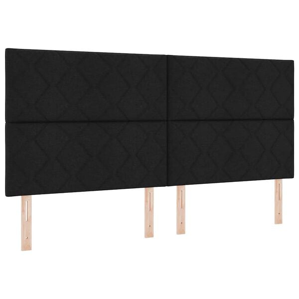 vidaXL T&ecirc;te de lit avec t&ecirc;te de lit Noir 200 cm Cuir synth&eacute;tique