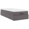 VidaXL Cadre de lit ottoman avec matelas gris 90x190 cm similicuir