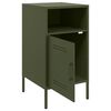 vidaXL Table de chevet vert olive 36x39x68 cm acier