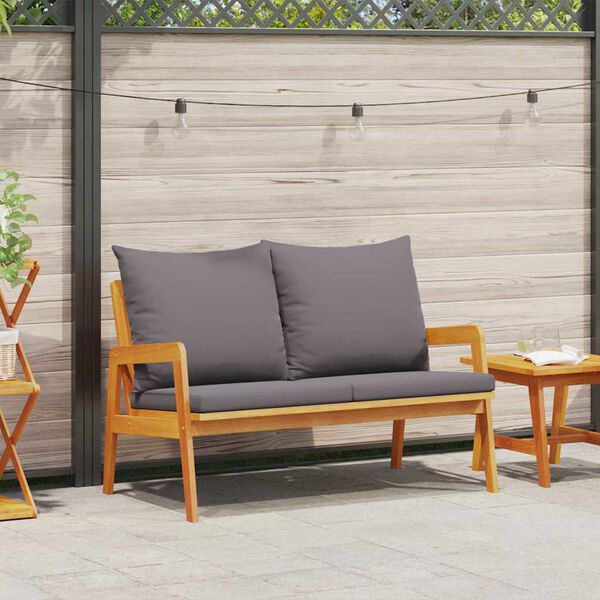 vidaXL Banc de jardin avec coussin Marron Bois d'acacia massif