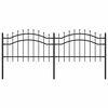 vidaXL Cl&ocirc;ture de jardin Woerden avec pointe en forme de lance, noire, 240 x 75 cm, acier