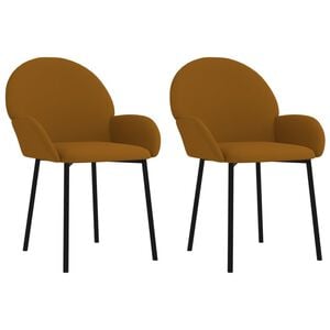 vidaXL Chaises &agrave; manger lot de 2 Marron Velours