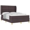 vidaXL Lit &agrave; ressorts avec t&ecirc;te de lit Marron fonc&eacute; 200 x 140 cm tissu