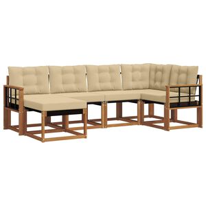 vidaXL Ensemble de canap&eacute;s d'ext&eacute;rieur 6 pcs Naturel et Beige