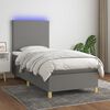vidaXL Sommier &agrave; lattes de lit avec matelas et LED Gris fonc&eacute; 90x190cm
