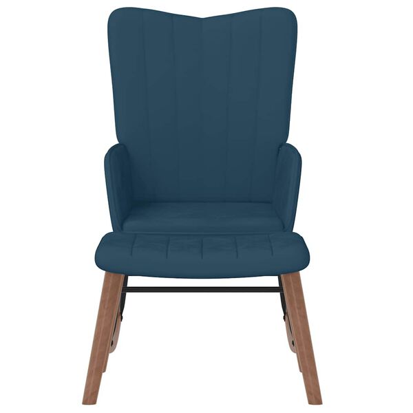 vidaXL Chaise &agrave; bascule avec repose-pied Bleu Velours