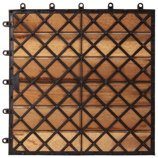 vidaXL Carreau de terrasse 10 pcs Marron 30 x 30 cm Bois d'acacia