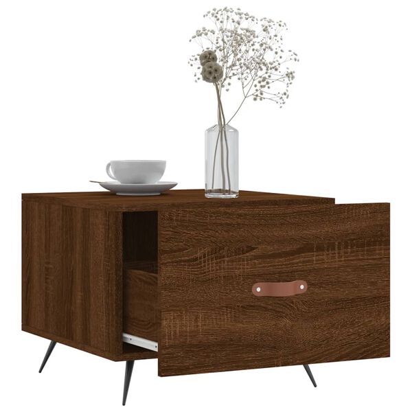 vidaXL Table basse Chêne marron 50x50x40 cm Bois d'ingénierie