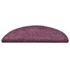 vidaXL Tapis d'escalier 15 pièces 56 x 17 x 3 cm Violet foncé Demi-rond