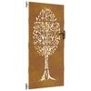 vidaXL Portail de jardin 85x200 cm acier corten conception de l'arbre