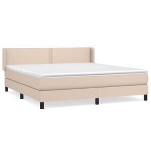 vidaXL Sommier &agrave; lattes de lit avec matelas Cappuccino 180x200 cm