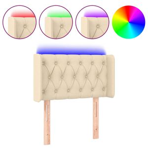vidaXL T&ecirc;te de lit &agrave; LED Cr&egrave;me 83x16x78/88 cm Tissu