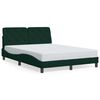 vidaXL Cadre de lit avec LED sans matelas vert fonc&eacute; 140x200 cm velours
