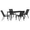 vidaXL Ensemble de salle &agrave; manger pour jardin 5 pc Noir