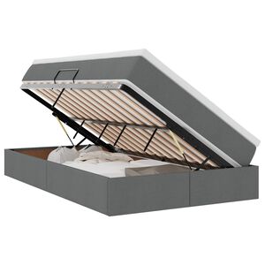 vidaXL Lit avec rangement et matelas Gris fonc&eacute; 120 x 190 cm Polyester