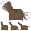 vidaXL Fauteuil inclinable de massage &eacute;lectrique marron tissu