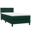 vidaXL Sommier &agrave; lattes de lit et matelas et LED vert fonc&eacute; 100x220cm velours