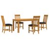 vidaXL Ensemble de salle &agrave; manger 5 pc Noir Bois de ch&ecirc;ne massif