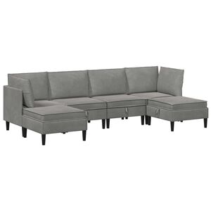 vidaXL Ensemble de meubles pour le salon 6 pcs Gris clair Velours