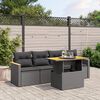 vidaXL Salon de jardin 5 pcs avec coussins noir r&eacute;sine tress&eacute;e