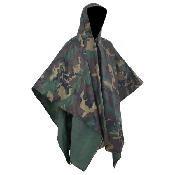 vidaXL Poncho de pluie imperméable pour camping/randonnée Camouflage