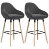 vidaXL Tabourets de bar lot de 2 gris foncé tissu