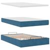 vidaXL Lit ottoman avec matelas bleu fonc&eacute; 120x190 cm velours