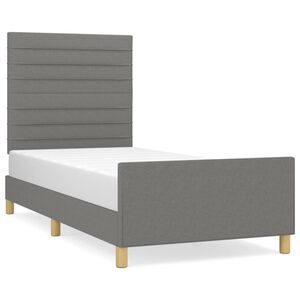 vidaXL Cadre de lit sans matelas gris fonc&eacute; 80x200 cm tissu