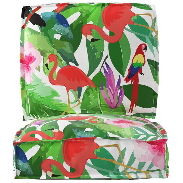 vidaXL Set de coussins de palette 2 pcs Jungle tropicale Tissu Oxford