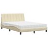 vidaXL Lit avec matelas Hanko cr&egrave;me 120x200 cm tissu