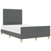 vidaXL Cadre de lit avec t&ecirc;te de lit Gris fonc&eacute; 140 x 190 cm tissu