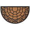 vidaXL Tapis de porte demi-rond 45x75 cm caoutchouc et fibre de coco