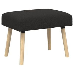 vidaXL banc Uni Noir 60 x 40 x 45 cm Boucl&eacute;