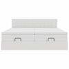 VidaXL Cadre de lit ottoman avec matelas blanc 180x200 cm similicuir