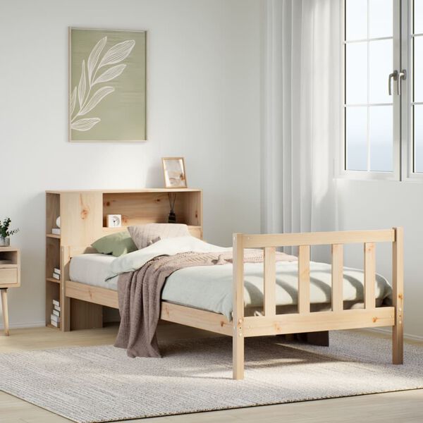 vidaXL Lit biblioth&egrave;que sans matelas 75x190 cm bois de pin massif