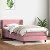 vidaXL Sommier &agrave; lattes de lit avec matelas rose 90x220 cm velours