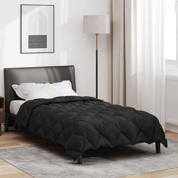 vidaXL Duvet d'hiver Noir 140 x 220 cm Microfibre