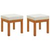 vidaXL Tabourets de jardin et coussins lot de 2 Acacia solide