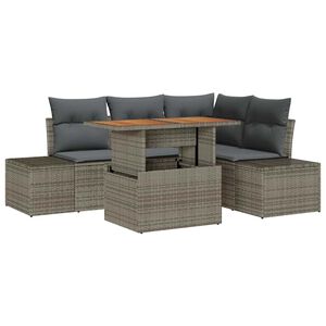 vidaXL Ensemble de canap&eacute; de jardin 5 pcs Gris Poly rotin