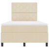 vidaXL Lit &agrave; ressorts avec matelas Cr&egrave;me 120 x 200 cm tissu