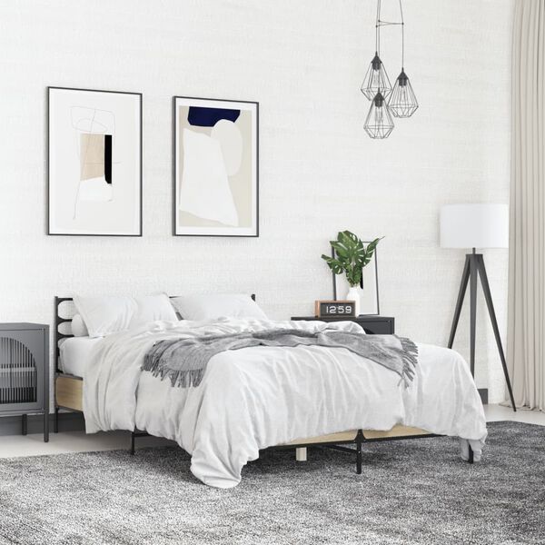 vidaXL Cadre de lit sans matelas chêne sonoma 140x190 cm