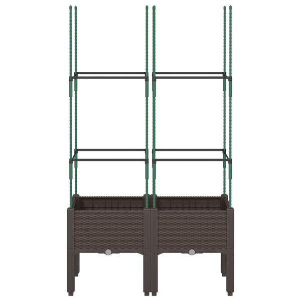 vidaXL Jardinière avec treillis marron 80x40x142,5 cm PP