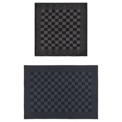 vidaXL Ensemble de serviettes 10 pcs noir et gris coton