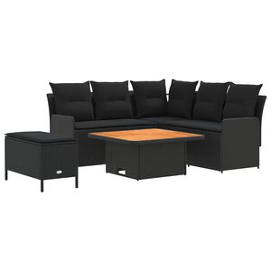 vidaXL Ensembles de meubles 5 pc Noir Rotin PE