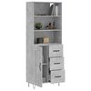 vidaXL Buffet haut Gris b&eacute;ton 69,5x34x180 cm Bois d'ing&eacute;nierie
